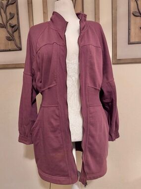 Daily Practice Anthropologie Women's Lightweight Zip-Front Jacket - Dusty Mauve